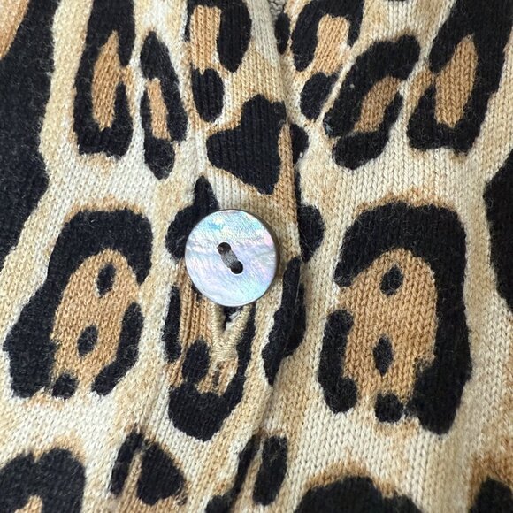 Chicos Womens Mixed Animal Print Cardigan Button Front Beige/Black Size 2 Long - Picture 5 of 5